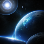 Conceptual image of a glowing Dyson sphere in orbit, capturing stellar energy and revolutionizing the idea of cosmic engineering and sustainable energy solutions.