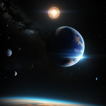 A distant exoplanet showcasing its stunning shattered rings against the backdrop of a starry universe, capturing the essence of cosmic beauty and mystery.