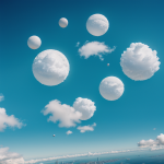 A breathtaking view of floating islands suspended in orbit, showcasing the ethereal beauty and tranquility of these celestial landscapes.