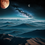 A breathtaking view of floating mountains on a gas giant moon, showcasing otherworldly landscapes and celestial beauty in an extraterrestrial environment.