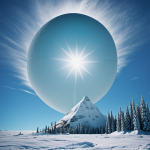 A breathtaking view of a frozen alien tundra with icy plains under a surreal sky, capturing the essence of extraterrestrial landscapes.