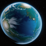 An artistic depiction of a gas giant planet with diamond rain, illustrating the dynamic and exotic weather phenomena in the outer solar system's giant planets.