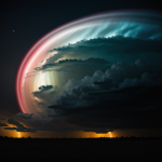 A breathtaking view of a gas giant with glowing storms illuminating its swirling cloud patterns, showcasing the majestic beauty of these massive celestial bodies.