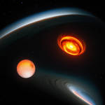 A vivid illustration of a gas giant's core glowing with intense heat and energy, showcasing the extreme conditions within these colossal celestial bodies.