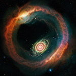 A stunning view of the Helix Nebula glowing like an eye, showcasing its intricate cosmic beauty and vibrant colors in the universe.