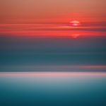 A minimal sunset design using flat colors, featuring a serene and captivating landscape that embodies simplicity and tranquility.