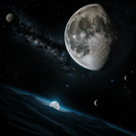 A moon gracefully orbiting an isolated rogue planet in the vastness of space, showcasing the mysteries and beauty of celestial dynamics beyond our solar system.