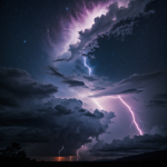 A breathtaking nebula storm illuminated by vibrant lightning bolts, showcasing the cosmic beauty and celestial wonders of the universe.