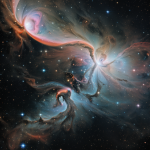 A close-up view of the Orion Nebula showcasing vivid colors and intricate details, capturing the essence of this celestial masterpiece.