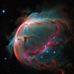 A stunning nebula in space resembling a phoenix with vibrant colors and intricate patterns, capturing the imagination of astronomers and dreamers.
