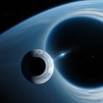 A mesmerizing image showing a planet slowly disintegrating, forming beautiful rings as it breaks apart, illustrating cosmic forces in action.