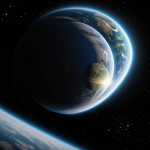 A planet-sized machine majestically orbiting a distant star, showcasing technological marvels and cosmic mysteries in the vastness of space.