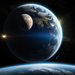 A captivating view of a distant planet with shattered rings, showcasing its unique celestial beauty and inspiring cosmic exploration.