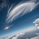 A satellite orbiting above Earth's cloud formations, capturing vibrant images of the planet’s atmosphere and weather systems from space.