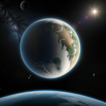 A spaceship gracefully flying past a stunning ringed planet, showcasing the beauty and mystery of the cosmos in this captivating celestial scene.