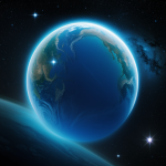 A futuristic space colony glowing like a jewel in orbit, illustrating human innovation and cosmic exploration in a celestial setting.