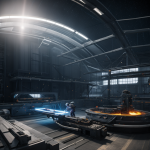 A vivid depiction of the Starforge, where new suns are being crafted with cosmic precision, showcasing the process of stellar creation in the universe.