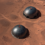 An artistic depiction of the terraforming process on Mars, showcasing potential atmospheric and surface transformations for future habitation.