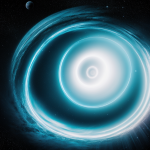 Artistic depiction of a white hole, a theoretical concept in astrophysics, illustrating its potential role as a time-reversed counterpart to black holes.