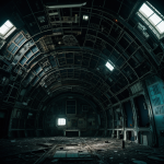 A haunting view of an abandoned space station, with desolate corridors and empty control rooms, evoking a sense of mystery and past exploration endeavors.