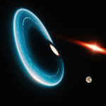 An artistic depiction of a black hole showing how its gravitational pull warps light, creating a stunning cosmic visual effect in the universe.