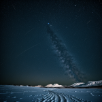 A breathtaking view of a comet with a luminous icy trail, captivating the night sky with its celestial beauty and cosmic wonder.