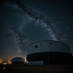 A breathtaking view of a deep space observatory capturing distant galaxies and cosmic phenomena, showcasing advanced technology and astronomical research.