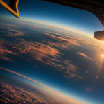 A stunning view of Earth from orbit at sunrise, showcasing vibrant hues and dynamic landscapes as the first light of day illuminates the planet.