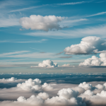 A mesmerizing view of floating islands surrounded by clouds, capturing the ethereal beauty and tranquility of these dreamlike landscapes.