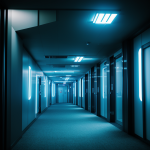 Futuristic corridor with sleek, vibrant lighting showcasing modern design aesthetics and innovative illumination techniques.