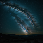 A stunning view of the galactic core captured through a telescope, showcasing the intricate beauty and vibrant colors of the universe's center.