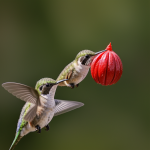 Close-up image of a hummingbird showcasing its iridescent feathers and delicate features, capturing the essence of nature's tiny jewel.