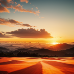 A stunning low poly sunrise wallpaper featuring geometric shapes and warm colors, perfect for adding an artistic touch to your desktop screen.