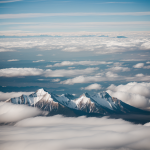 A breathtaking view of a mountain peak rising above the clouds, showcasing nature's beauty and offering a sense of tranquility and adventure.