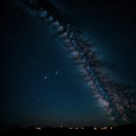 A breathtaking view of a night sky full of shooting stars, showcasing the magic and wonder of this celestial phenomenon under the vast universe.