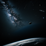 A futuristic space colony built on an asteroid, showcasing innovative structures and technologies for human habitation in outer space.