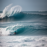 A mesmerizing view of waves crashing in slow motion, capturing the gentle and rhythmic dance of the ocean's natural beauty.